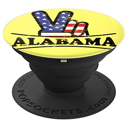 Alabama Home State Retro Vintage 70s 80s Style PopSockets Grip and Stand for Phones and Tablets