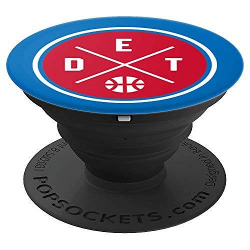 Classic Detroit Basketball DET Outline PopSockets Grip and Stand for Phones and Tablets
