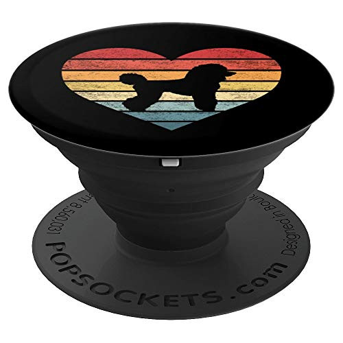 Poodle Lover Owner Gifts Retro Sunset Dog Silhouette Mom Dad PopSockets Grip and Stand for Phones and Tablets