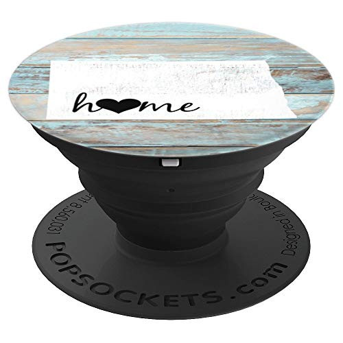 North Dakota Rustic Home Pride US State Distressed Look PopSockets Grip and Stand for Phones and Tablets