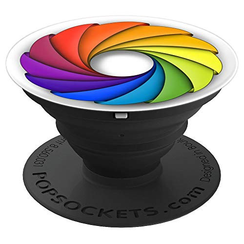 Beautiful Color Wheel Pinwheel Style Palette Rainbow Swirls PopSockets Grip and Stand for Phones and Tablets