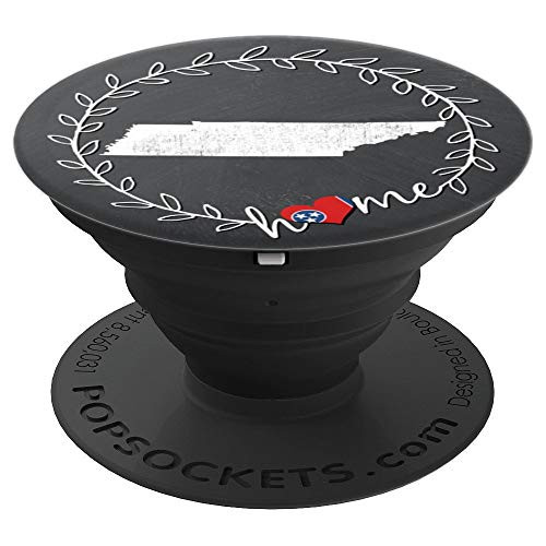 Tennessee State in Leaf Wreath  Home with Heart State Flag PopSockets Grip and Stand for Phones and Tablets