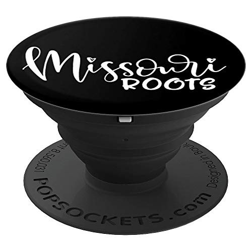 Missouri State Home Love Pride Roots White Script Gift PopSockets Grip and Stand for Phones and Tablets