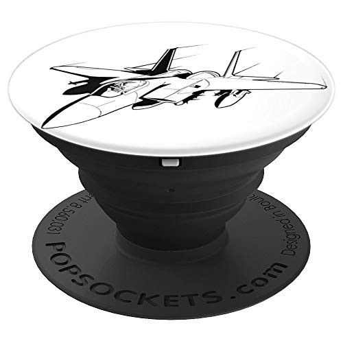 USA F-15 Navy Air Force Fighter Jet Aircraft Veteran Pilot PopSockets Grip and Stand for Phones and Tablets