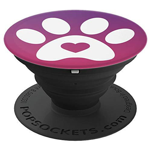 Vintage Purple - Dog Paw Print Heart Design PopSockets Grip and Stand for Phones and Tablets Vintage Purple - Dog Paw Print Heart Design PopSockets Grip and Stand for Phones and Tablets