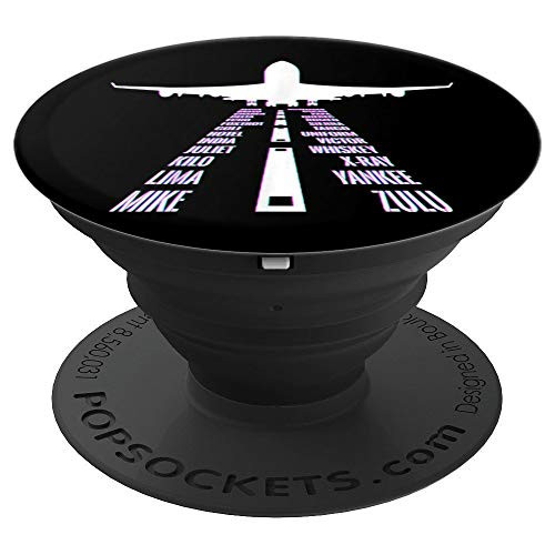 Plane Takeoff Runway Airplane Jet Flying Travel Aviation PopSockets Grip and Stand for Phones and Tablets