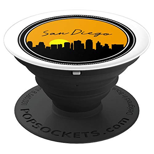 San Diego California City Sunset Skyline View Men Women Gift PopSockets Grip and Stand for Phones and Tablets
