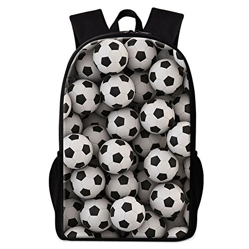 Dispalang Soccer School Backpack for Children Football Printed Bookbag for Boys Outdoor Back Pack