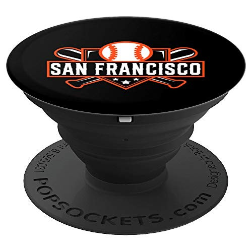San Francisco Baseball Home Plate Crossed Bats PopSockets Grip and Stand for Phones and Tablets