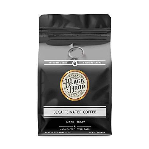 Decaffeinated Coffee - Dark Roast - Whole Coffee Beans - 12 oz Flat Bottom Bag