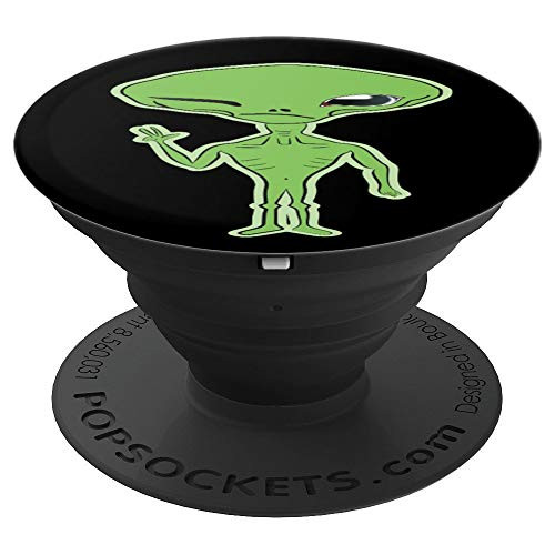 Space Creature Area 51 Sci Fi Peace Sign Alien PopSockets Grip and Stand for Phones and Tablets