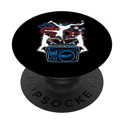 Old School Hip Hop Dance Boombox Break Dancer 90s 80s PopSockets Grip and Stand for Phones and Tablets Old School Hip Hop Dance Boombox Break Dancer 90s 80s PopSockets Grip and Stand for Phones and Tablets