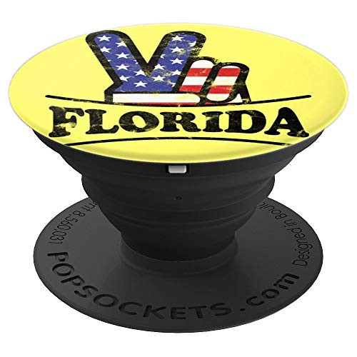 Florida Home State Retro Vintage 70s 80s Style PopSockets Grip and Stand for Phones and Tablets