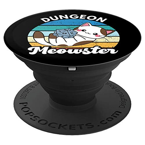 Dungeon Meowster Funny Gamer Cat Funny Board Game RPG PopSockets Grip and Stand for Phones and Tablets