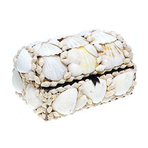 Li Shay Ocean Themed White Seashell Decorated Treasure Box-Small