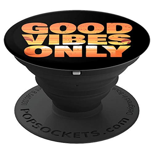 Vintage Good Vibes Only Sunset Graphic Beach Ocean Summer PopSockets Grip and Stand for Phones and Tablets