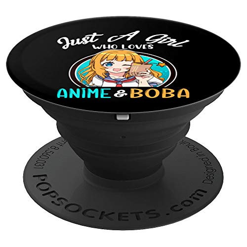 Just A Girl Who Loves Anime and Boba Bubble Tea Gift PopSockets Grip and Stand for Phones and Tablets Just A Girl Who Loves Anime and Boba Bubble Tea Gift PopSockets Grip and Stand for Phones and Tablets