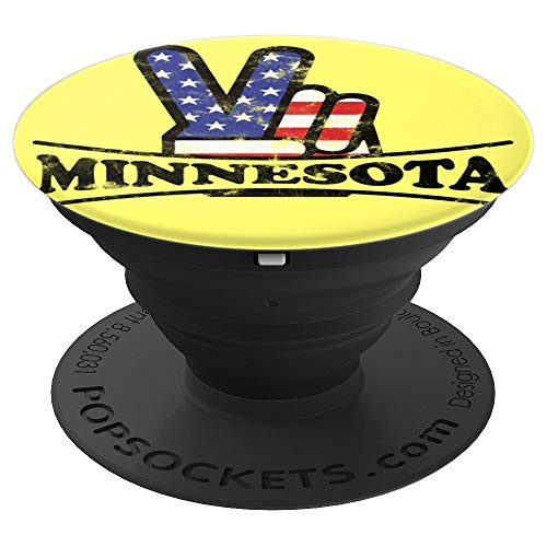 Minnesota Home State Retro Vintage 70s 80s Style PopSockets Grip and Stand for Phones and Tablets