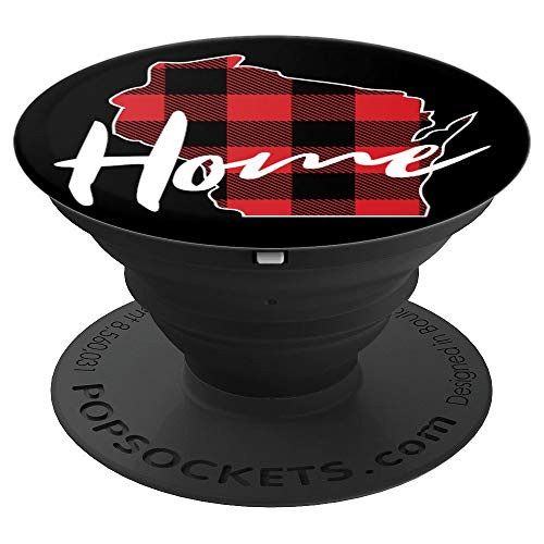Classic Lumberjack or Buffalo Plaid Wisconsin  WI Home State PopSockets Grip and Stand for Phones and Tablets