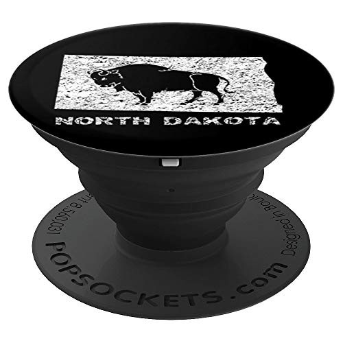 North Dakota Bison Buffalo Art Graphic Home State Pride Gift PopSockets Grip and Stand for Phones and Tablets