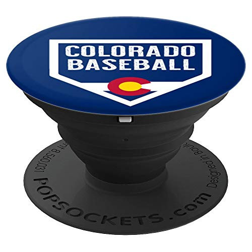 Baseball Home Plate And Bats With Colorado State Flag PopSockets Grip and Stand for Phones and Tablets