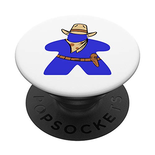 Blue Meeple Cowboy Board Game PopSockets Grip and Stand for Phones and Tablets
