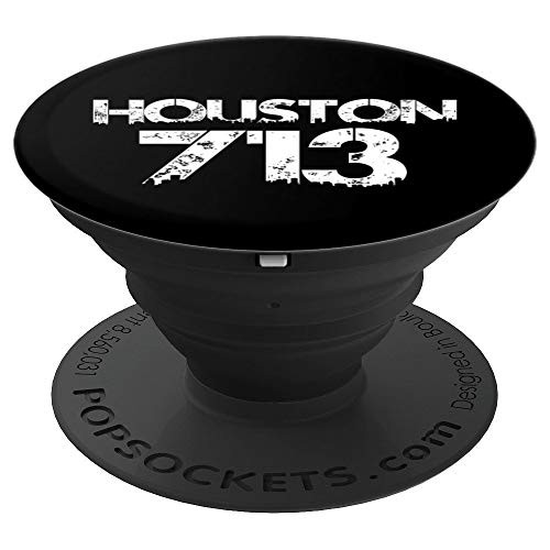 HOUSTON 713 Area Code Distressed Gritty Phone Accessory PopSockets Grip and Stand for Phones and Tablets