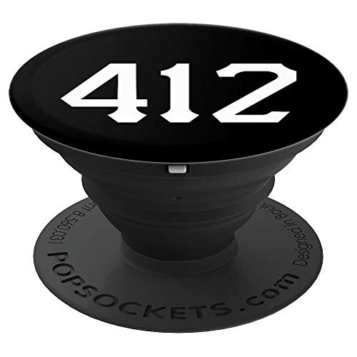 Pittsburgh Pennsylvania 412 Area Code PopSockets Grip and Stand for Phones and Tablets
