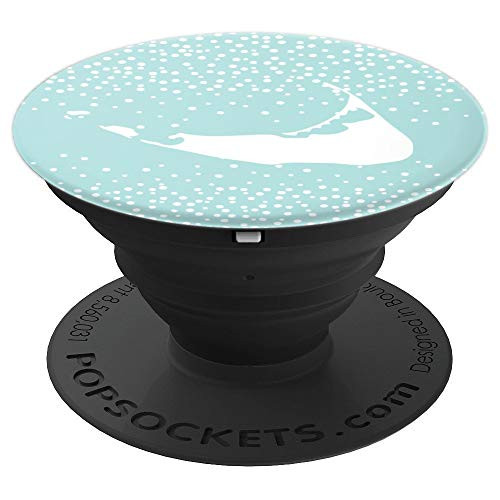 Cute Hometown Nantucket Map Silhouette - Mint Polka Dot PopSockets Grip and Stand for Phones and Tablets