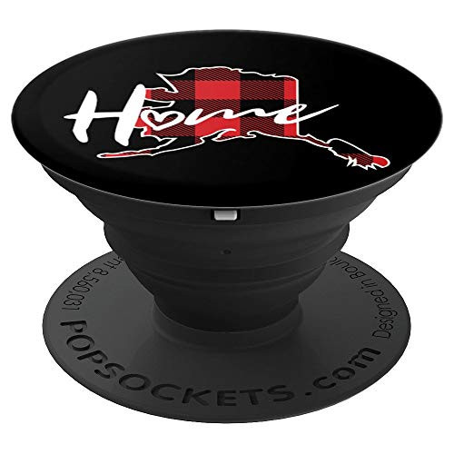 Cool Lumberjack Buffalo Plaid Alaska Ak Home State PopSockets Grip and Stand for Phones and Tablets