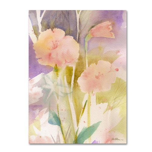 Pink Dragonfly Shadows by Sheila Gold Ornate Frameen work, 35 by 47-Inch Canvas Wall Art