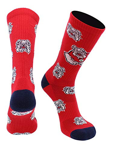 TCK Fresno State Bulldogs Socks Mayhem Crew Socks Blue-Cardinal  Large