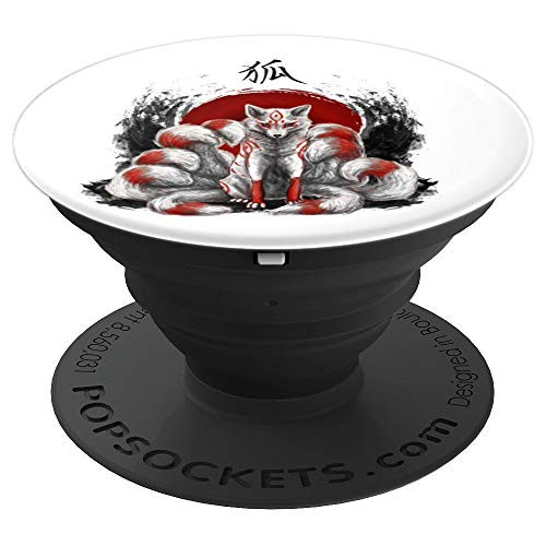 Japanese Nine Tailed Fox Kitsune PopSockets Grip and Stand for Phones and Tablets