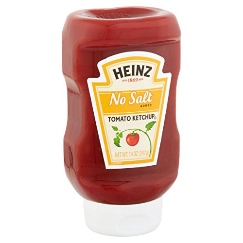 2 Bottles Heinz NO SALT Tomato Ketchup 14 oz- each