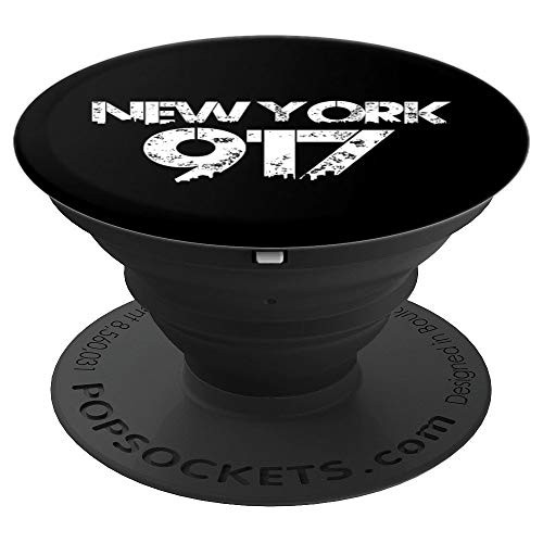 NEW YORK 917 Area Code Distressed Gritty Phone Accessory PopSockets Grip and Stand for Phones and Tablets
