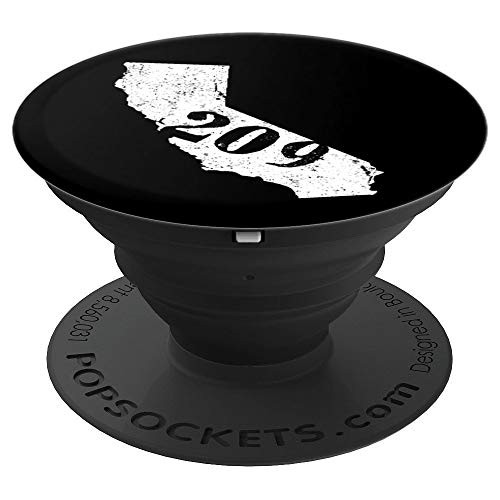 California 209 State Map Area Code PopSockets Grip and Stand for Phones and Tablets