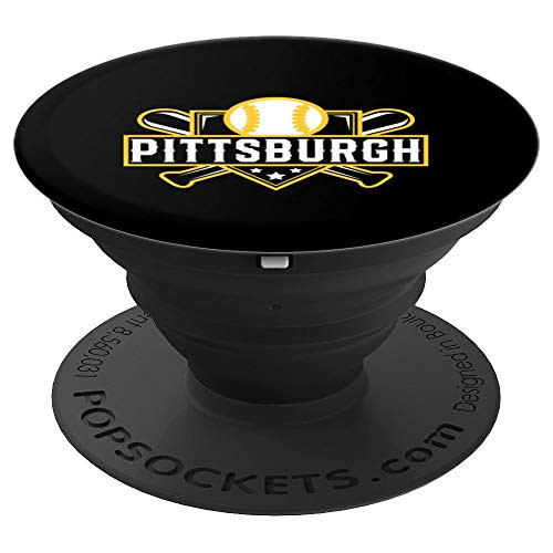 Pittsburgh Baseball Home Plate Crossed Bats PopSockets Grip and Stand for Phones and Tablets Pittsburgh Baseball Home Plate Crossed Bats PopSockets Grip and Stand for Phones and Tablets