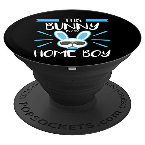 Bunny Is My Home Boy Easter Boys Funny Egg Hunt PopSockets Grip and Stand for Phones and Tablets