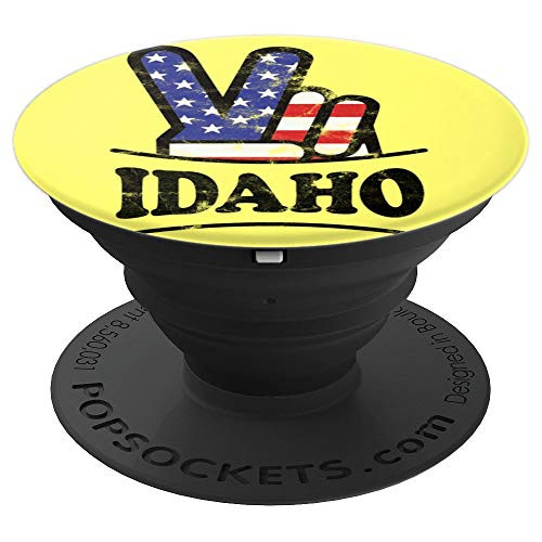 Idaho Home State Retro Vintage 70s 80s Style PopSockets Grip and Stand for Phones and Tablets