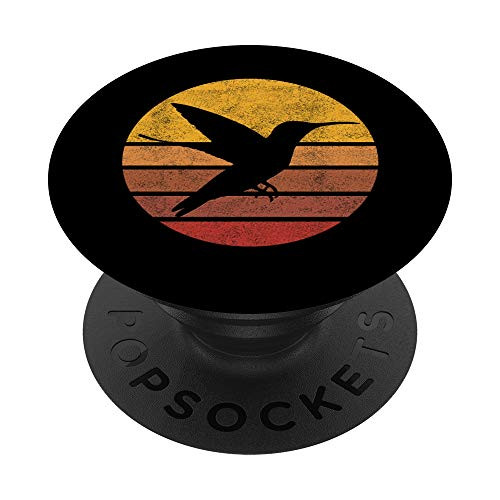 Vintage Sunset Trendy Animal Silhouette Hummingbird PopSockets PopGrip  Swappable Grip for Phones   Tablets