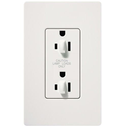 Lutron SCR-15-DDTR-SW Satin Colors 15-Amp Dual Dimmable Tamper Resistant Receptacle, Snow