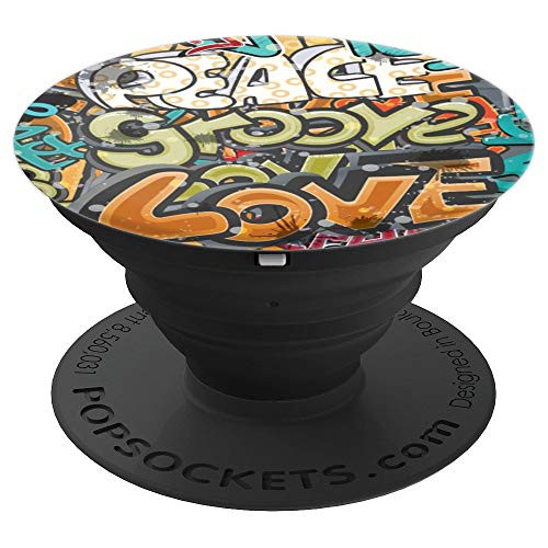 Graffiti and Paint Drips - Peace Love Groove Dance Fresh PopSockets Grip and Stand for Phones and Tablets
