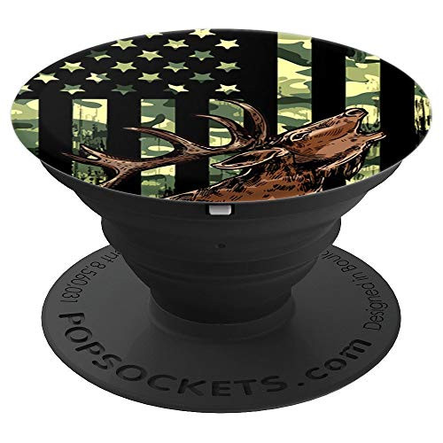 Cute Moose Hunting American US Flag Camouflage PopSockets Grip and Stand for Phones and Tablets Cute Moose Hunting American US Flag Camouflage PopSockets Grip and Stand for Phones and Tablets