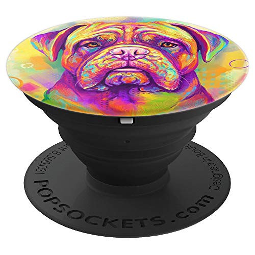 Colorful Dogue De Bordeaux painting PopSockets Grip and Stand for Phones and Tablets