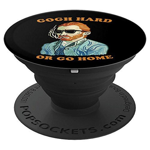 Gogh Hard Or Go Home - Vincent Van Funny Pun Art PopSockets Grip and Stand for Phones and Tablets