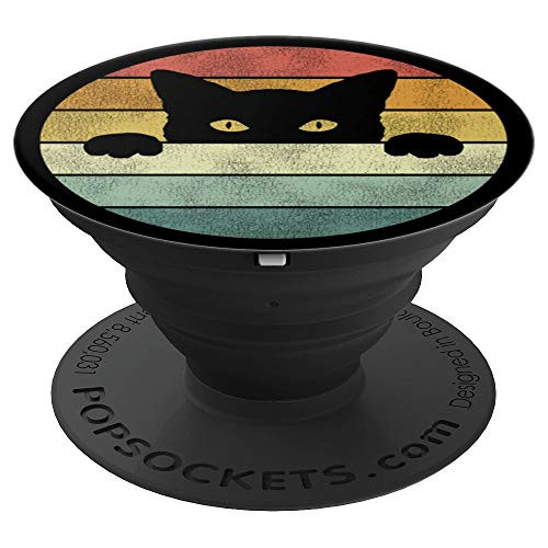 Retro Cat Shirt Vintage Funny Cat PopSockets Grip and Stand for Phones and Tablets