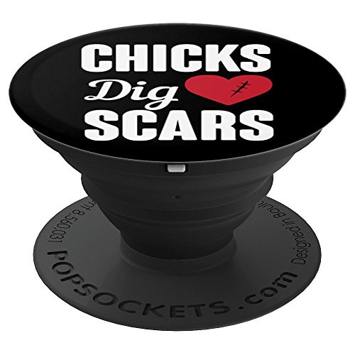 Chicks Dig Scars Heart PopSockets Grip and Stand for Phones and Tablets