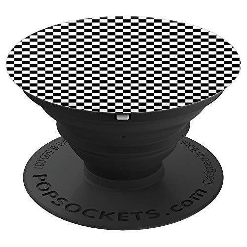 Black and White Checkered Pattern Pop Socket Checkerboard PopSockets Grip and Stand for Phones and Tablets