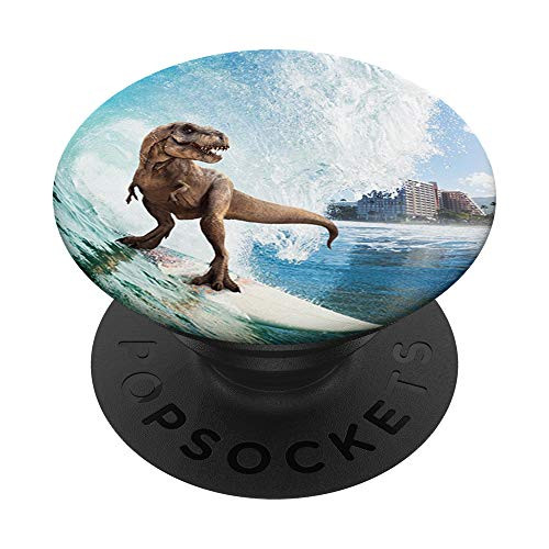 T-Rex Dinosaur Dino Surf Ocean Surfing Surfboards Sunrise PopSockets PopGrip Swappable Grip for Phones Tablets T-Rex Dinosaur Dino Surf Ocean Surfing Surfboards Sunrise PopSockets PopGrip Swappable Grip for Phones Tablets