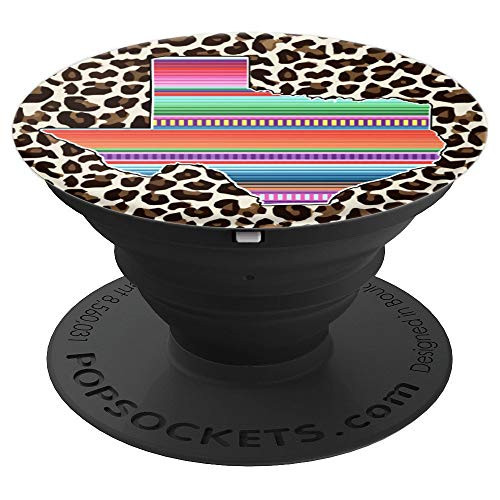 Texas Serape Leopard Pattern Rustic Pink Green State Pride PopSockets Grip and Stand for Phones and Tablets